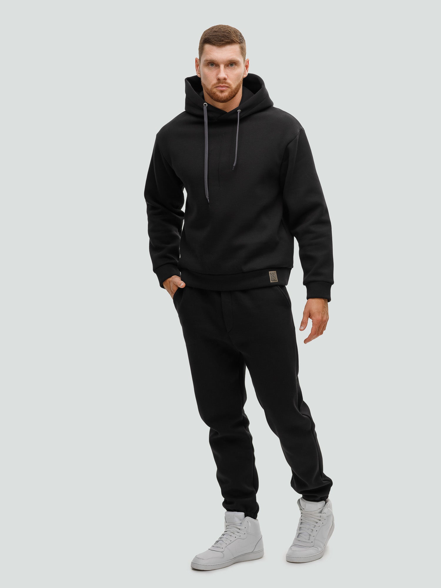 Mens black fleece tracksuit online