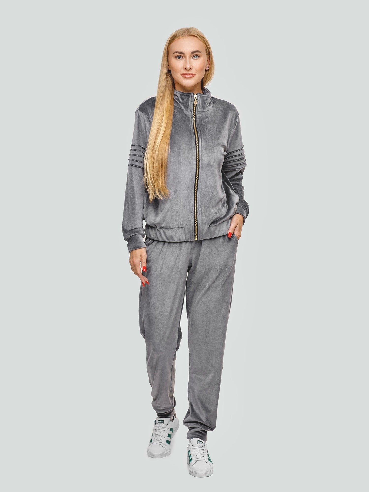 Velvet Tracksuit "Soft grey" 