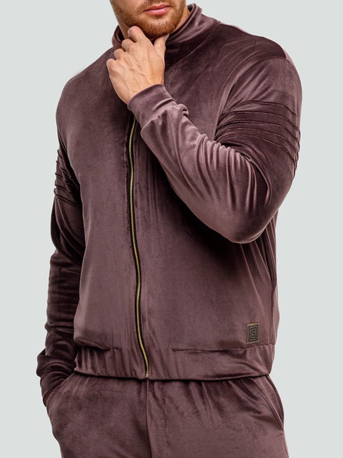 Velour tracksuit for men "Soft Chocolate"