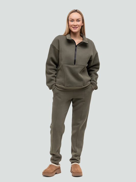 Khaki Tracksuit for women "Luxury“ - Fleece - Lined