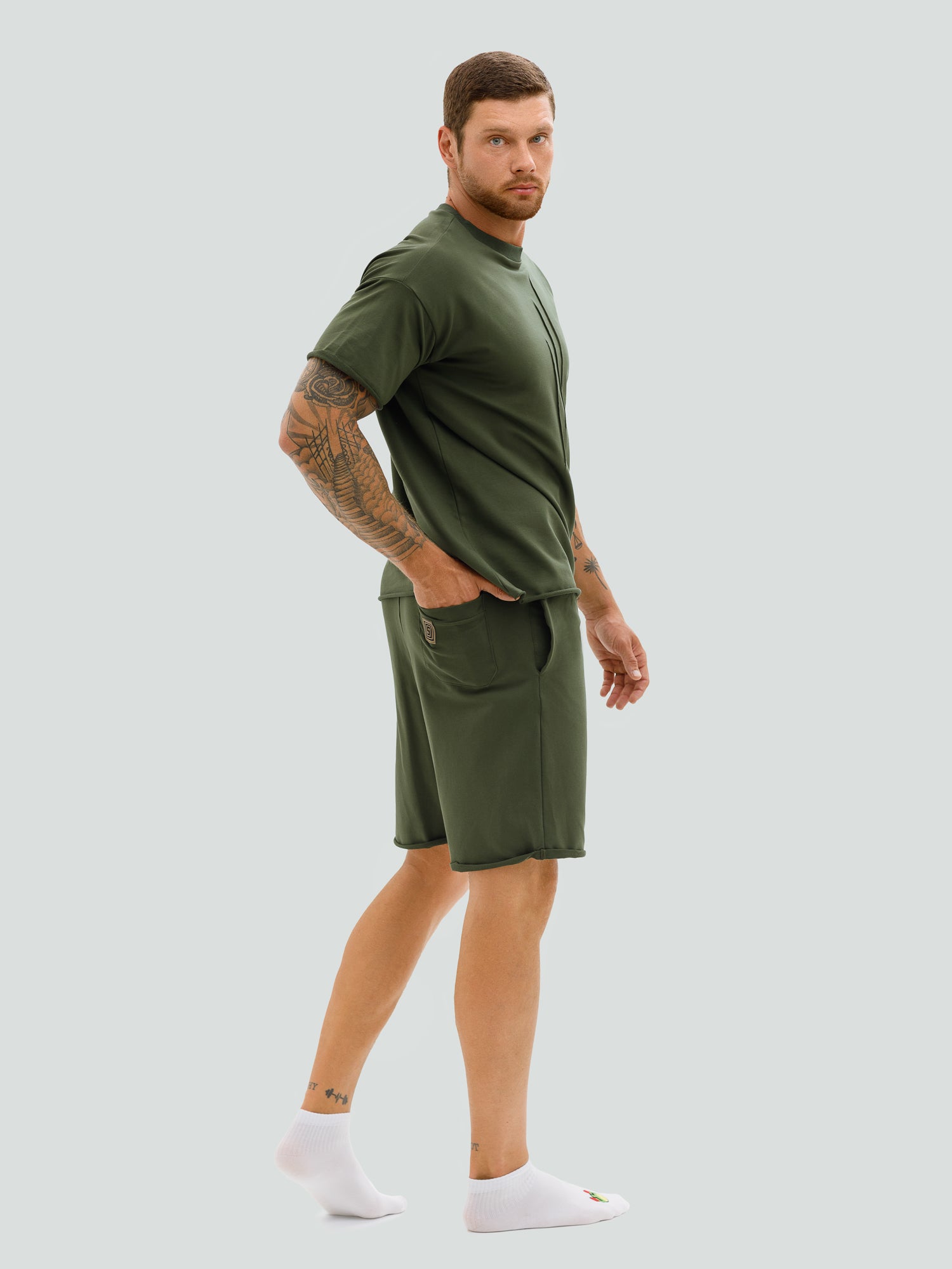 Khaki shorts and top set for men "Hot Summer"