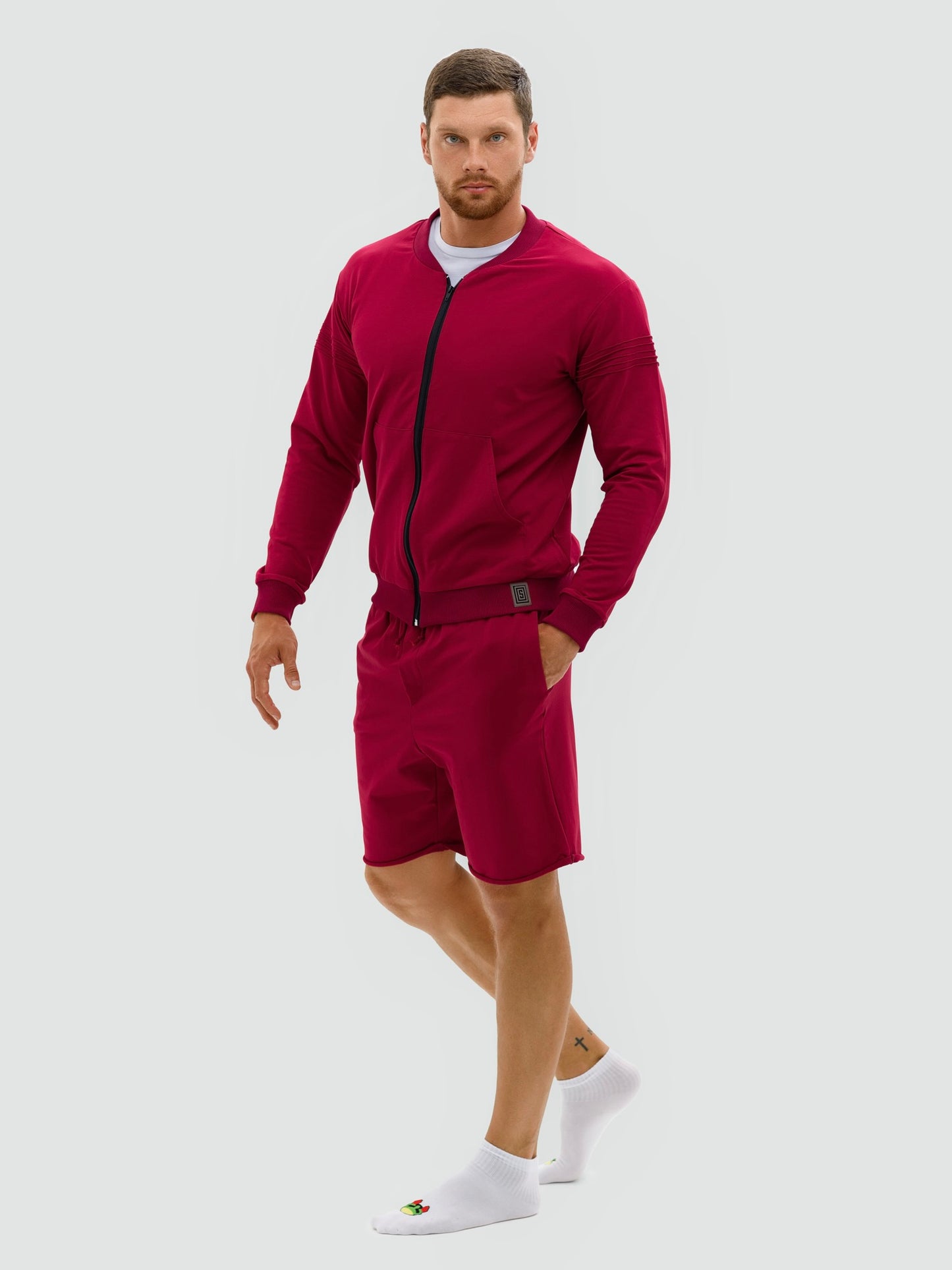 Burgundy shorts and sweater set for men "Hot Summer"