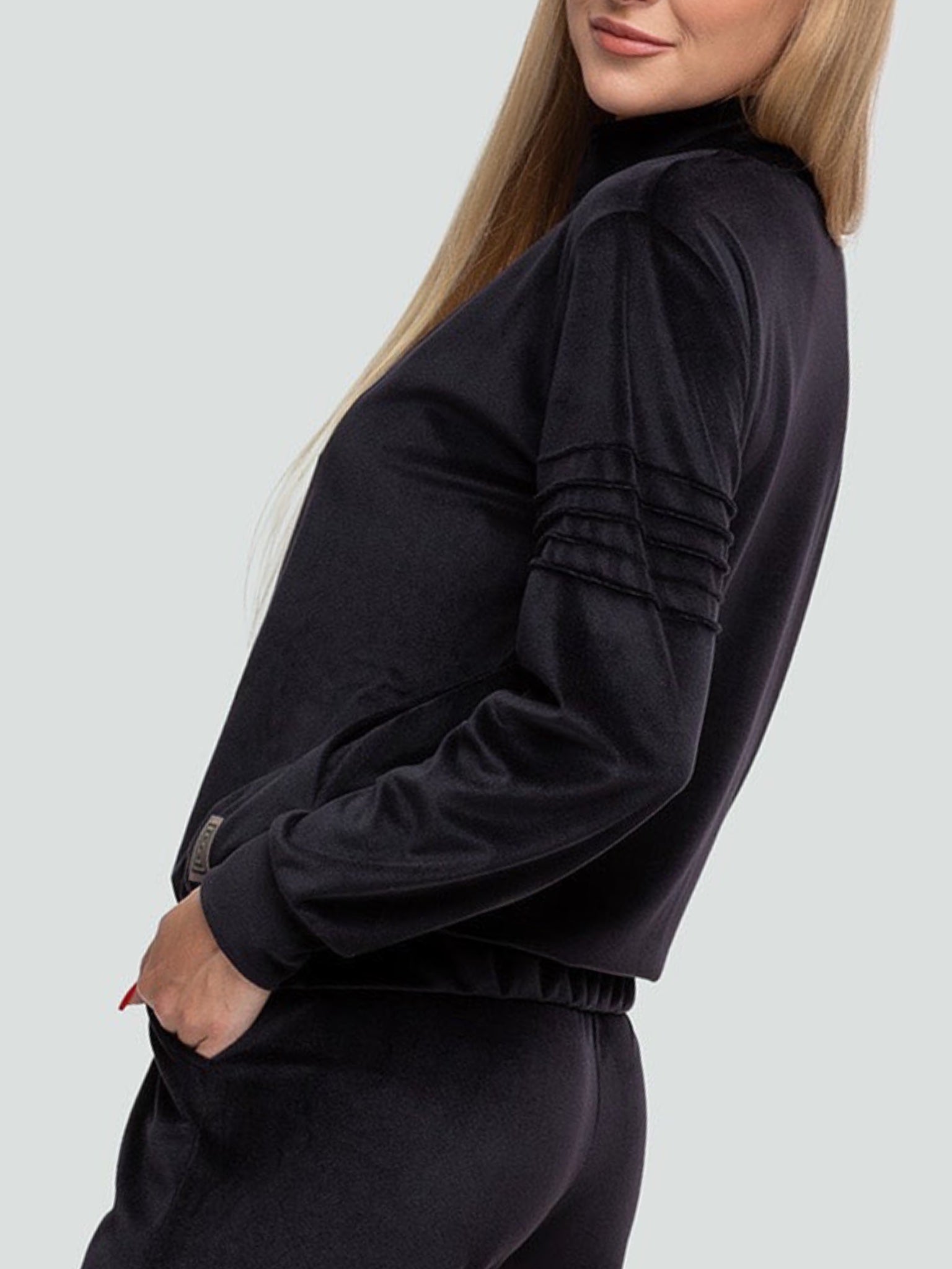 Velour tracksuit for women "Soft Black"