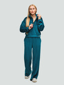 Velour tracksuit for women "Soft Shine Electric"