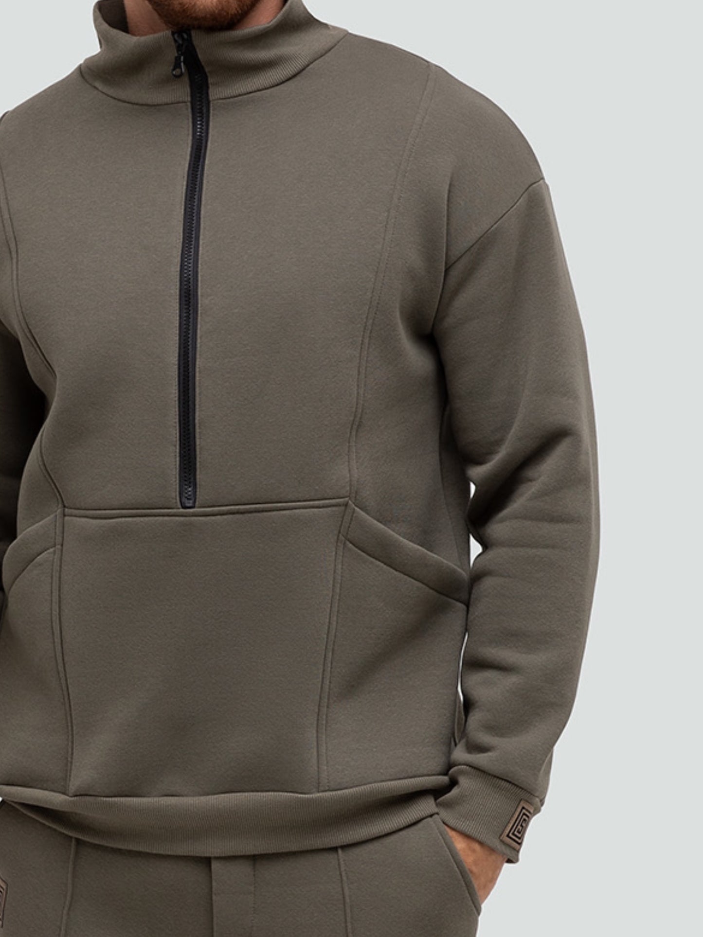 Khaki tracksuit for men "Luxury“ - Fleece - Lined