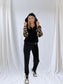 Velour tracksuit for women "Soft Leo black"