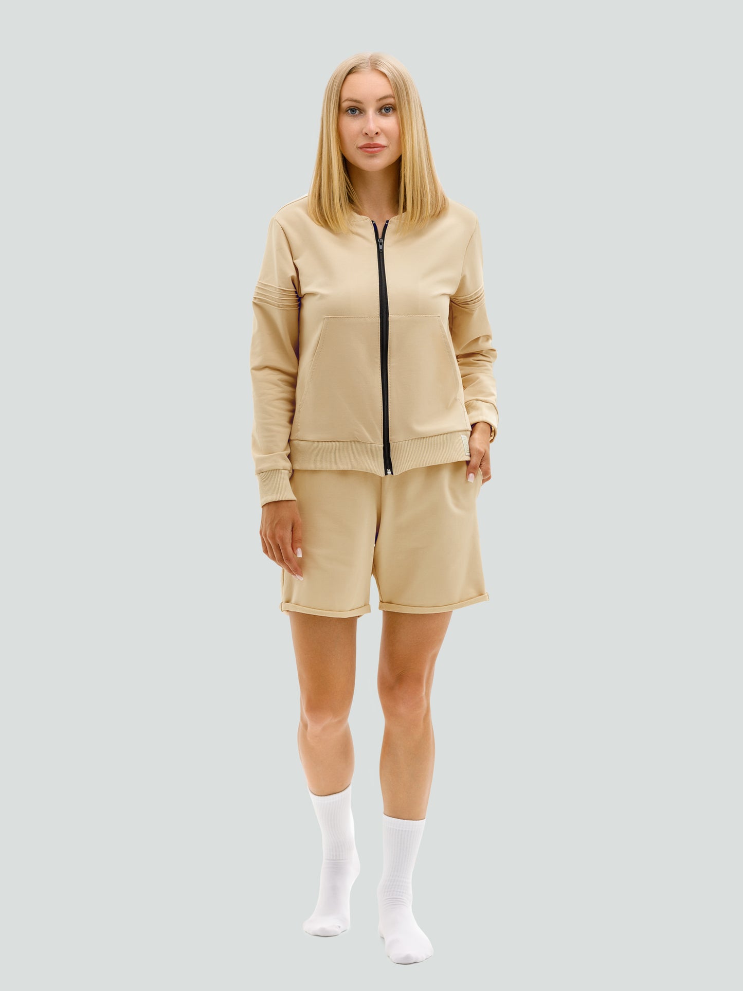 Beige shorts and sweater set for women "Hot Summer"
