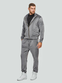 Velour tracksuit for men "Soft Gray"