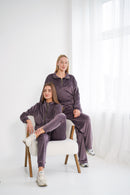 Velour Tracksuit for women "Soft dark ash rose"