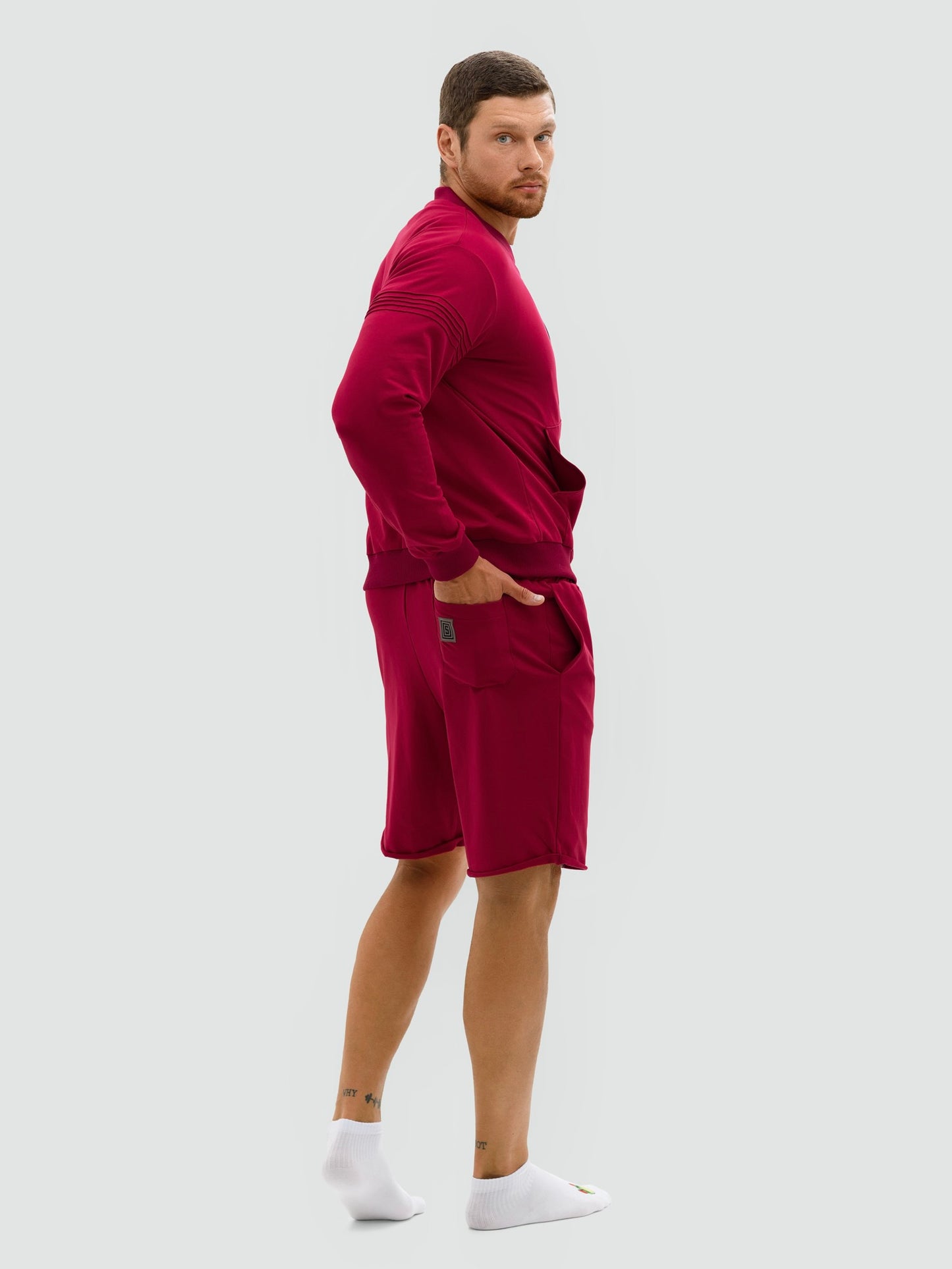 Burgundy shorts and sweater set for men "Hot Summer"