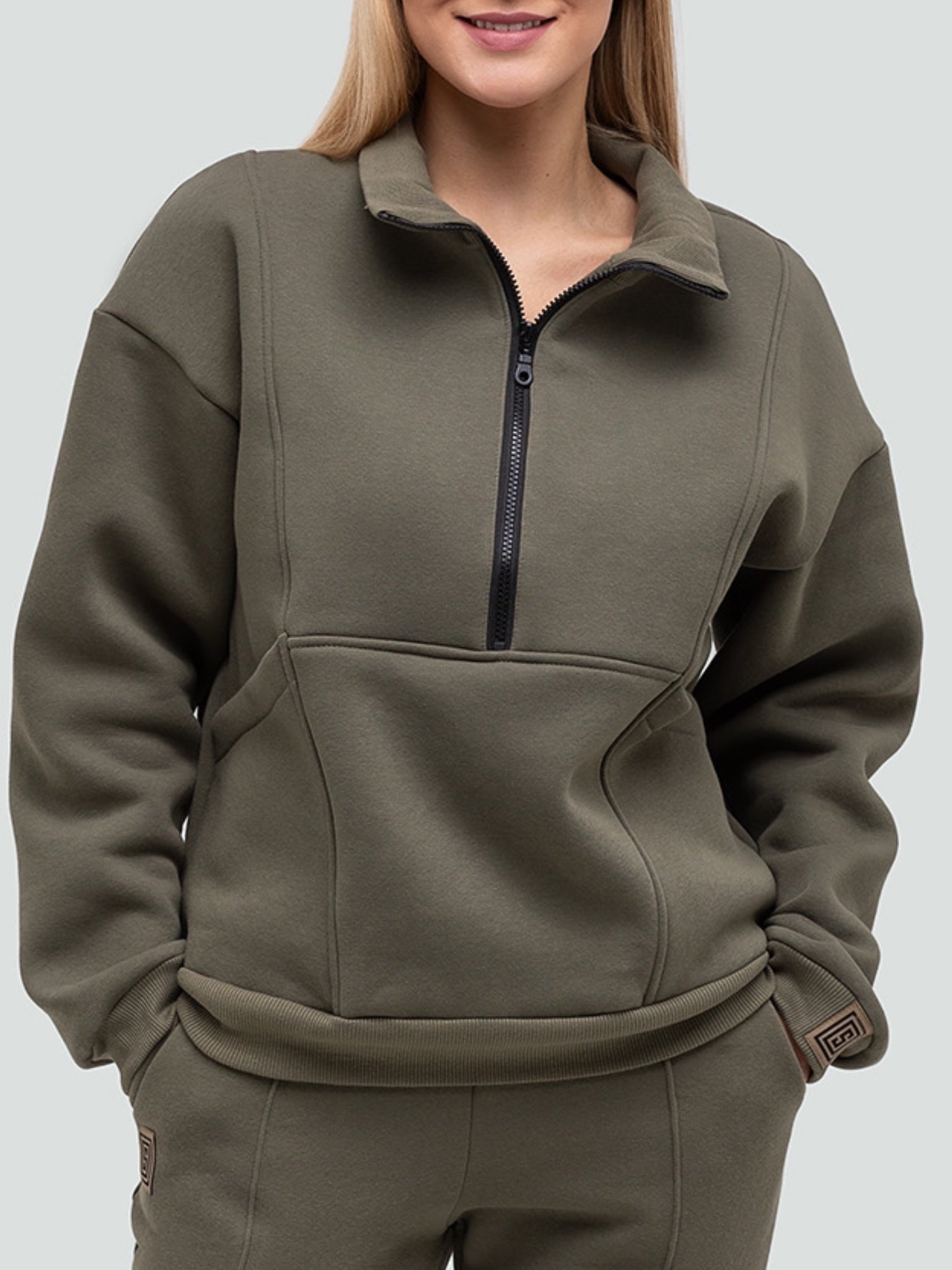 Khaki Tracksuit for women "Luxury“ - Fleece - Lined