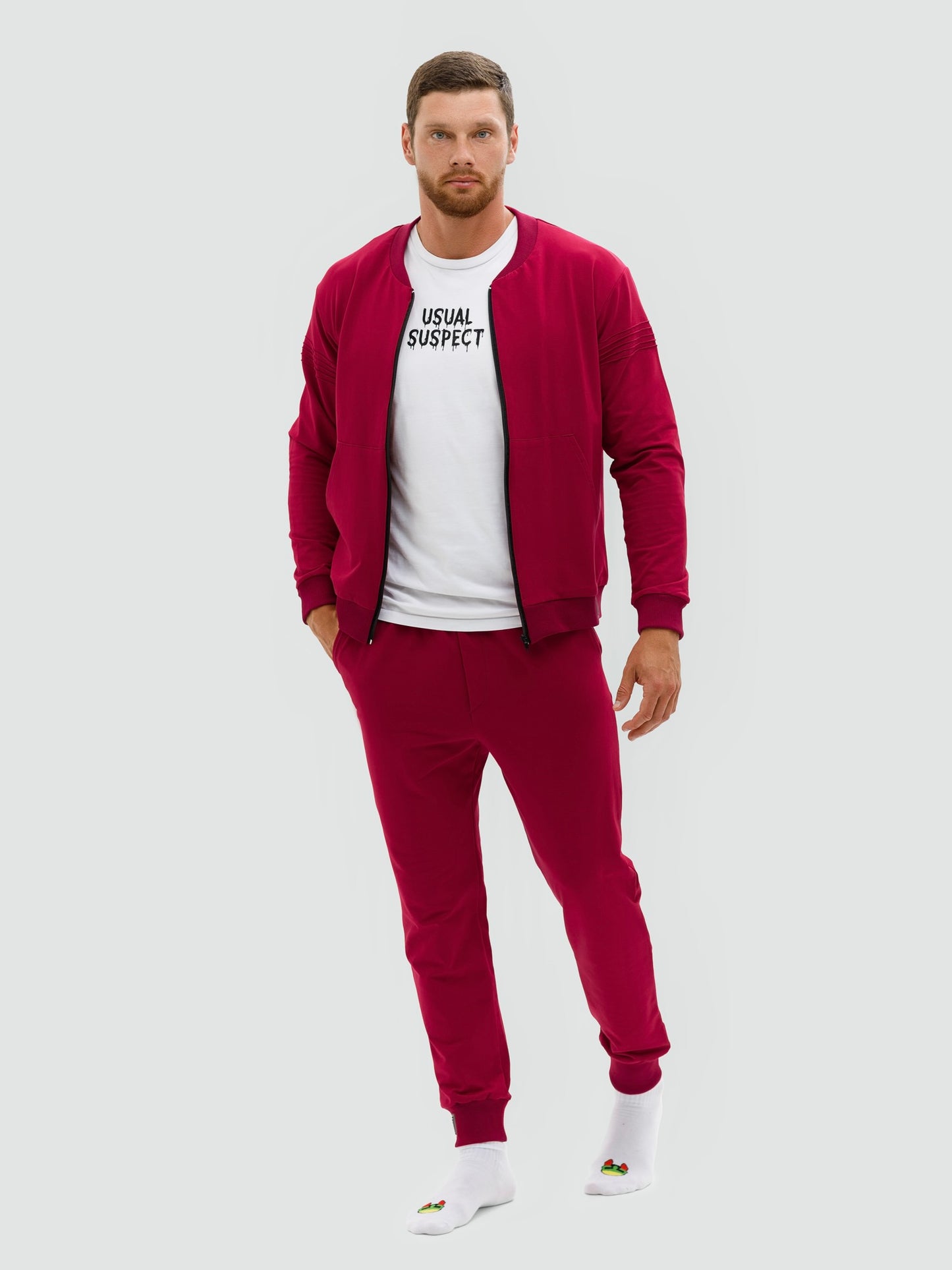 Burgundy tracksuit for men "Hot Summer"
