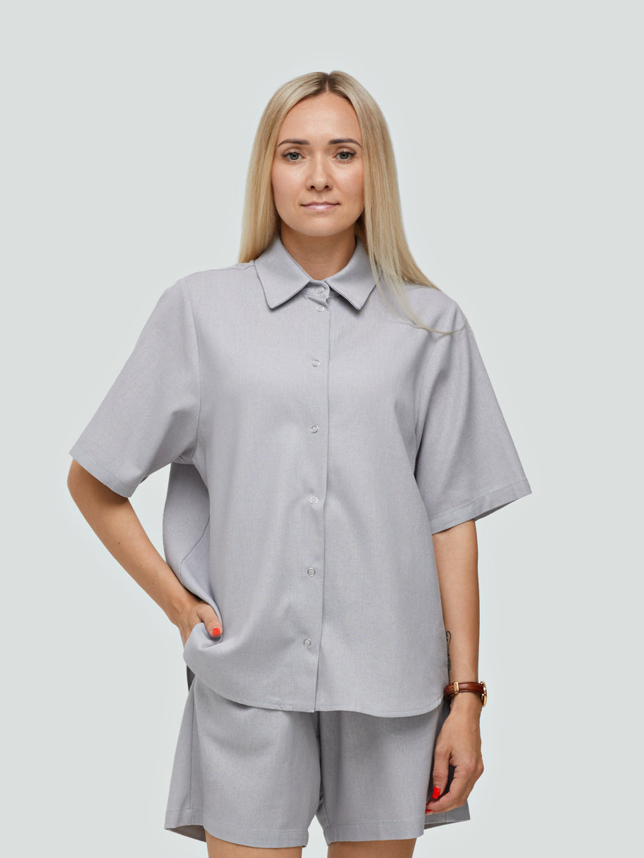 Moteriški marškiniai trumpomis rankovėmis "Linen & Viscose"