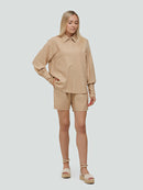 Women's long-sleeve shirt "Linen & Viscose" (XS/S size) 