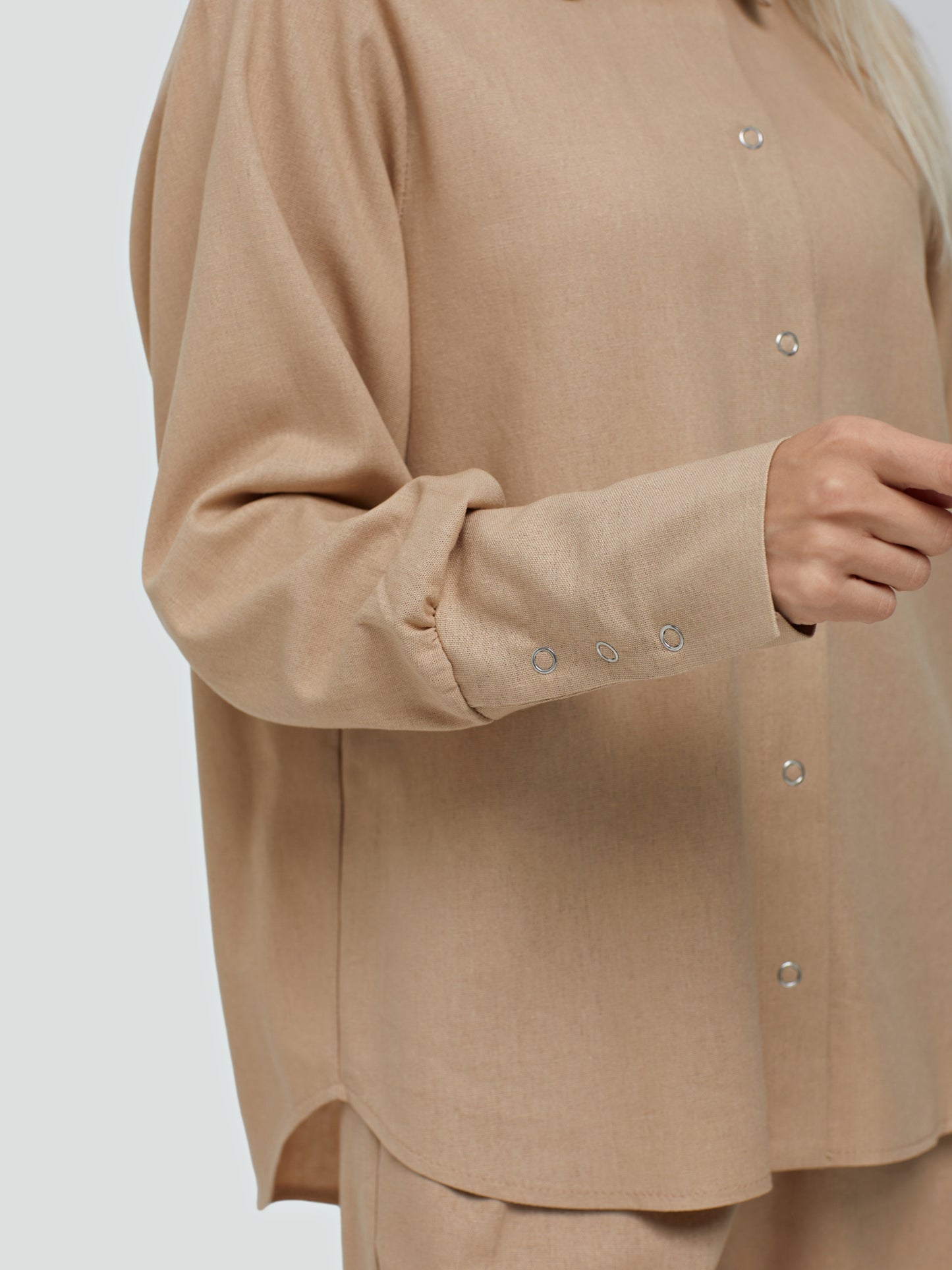 Women's Leisure Set with Pants and Long Sleeve Shirt "Linen & Viscose"