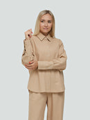 Women's long-sleeve shirt "Linen & Viscose" (XS/S size) 