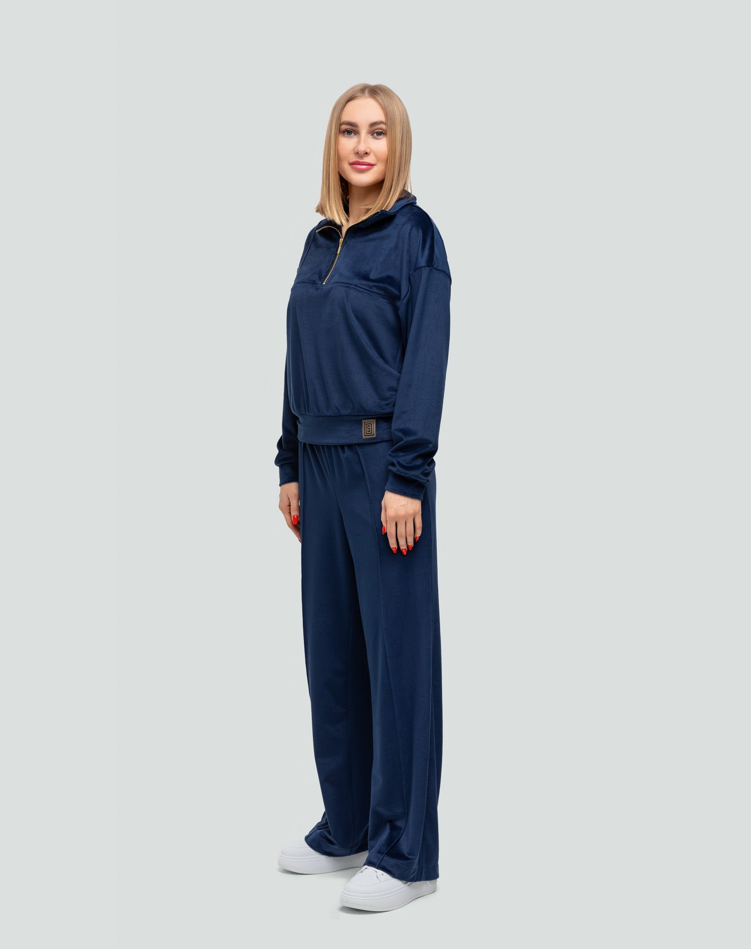 Velour tracksuit for women "Soft Shine Ink Blue"