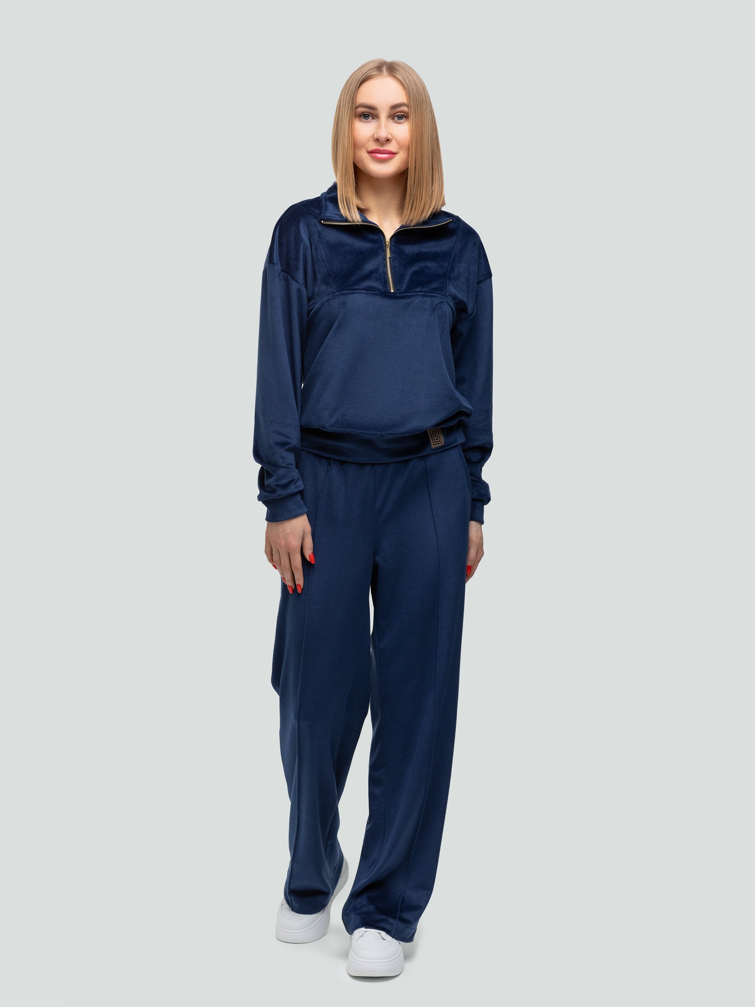 Velour tracksuit for women "Soft Shine Ink Blue"