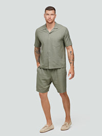 Men's Leisure suit with Shorts and Short Sleeve Shirt "Linen & Viscose"