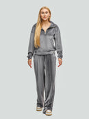 Velour tracksuit for women "Soft Shine Gray"