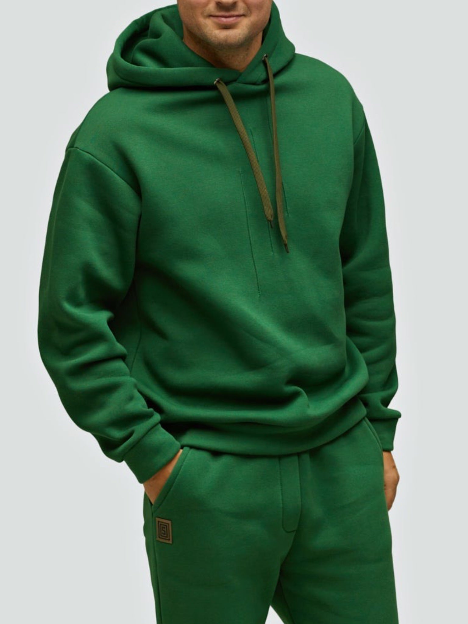 Green tracksuit for men "Comfort“ - Fleece - Lined