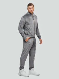 Velour tracksuit for men "Soft Gray"