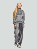 Velour tracksuit for women "Soft Shine Gray"