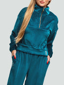 Velour tracksuit for women "Soft Shine Electric"