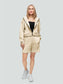 Velour set for women ”Soft beige" with shorts