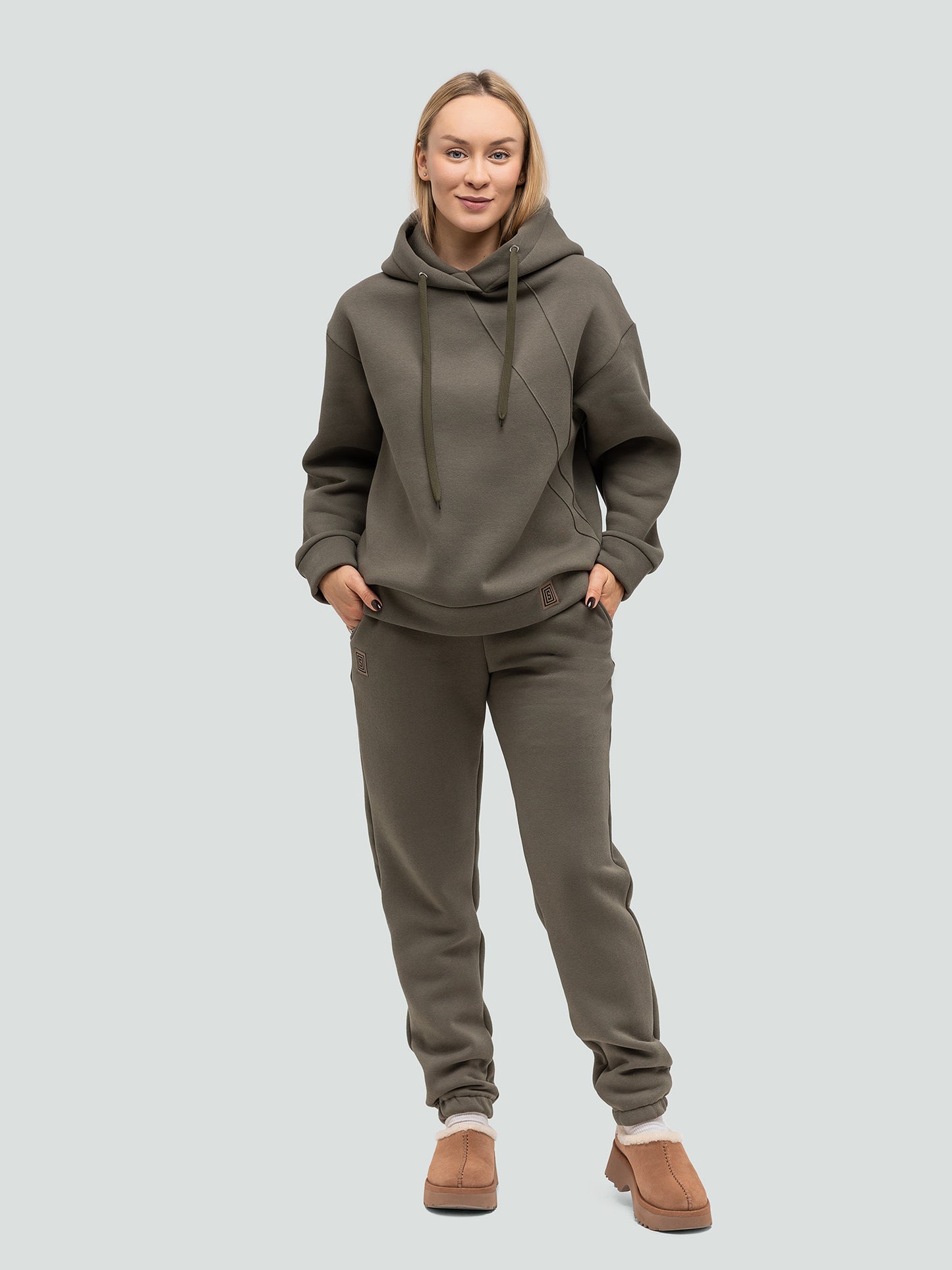 Khaki Tracksuit for women "Comfort“ - Fleece - Lined