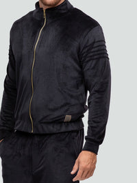 Velour tracksuit for men "Soft Black"