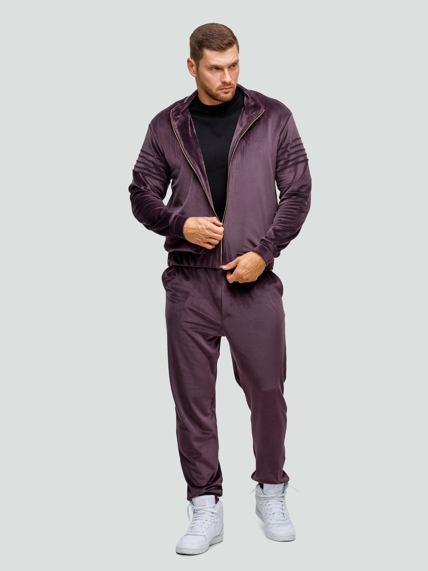 Velour tracksuit for men "Soft Chocolate"