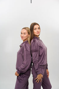 Veliūrinis laisvalaikio kostiumas "Soft shine lavender"