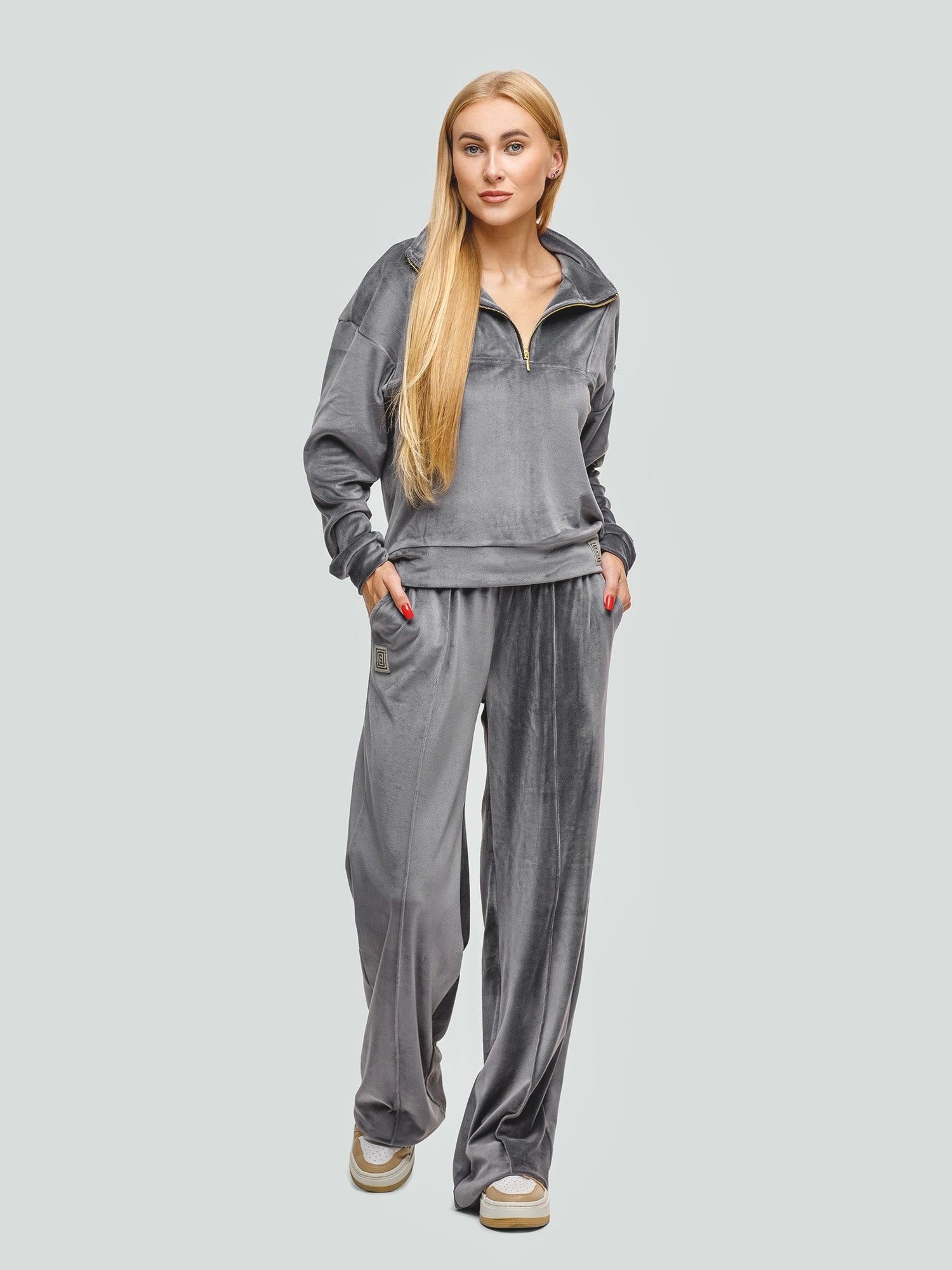 Velvet Tracksuit "Soft shine grey" 