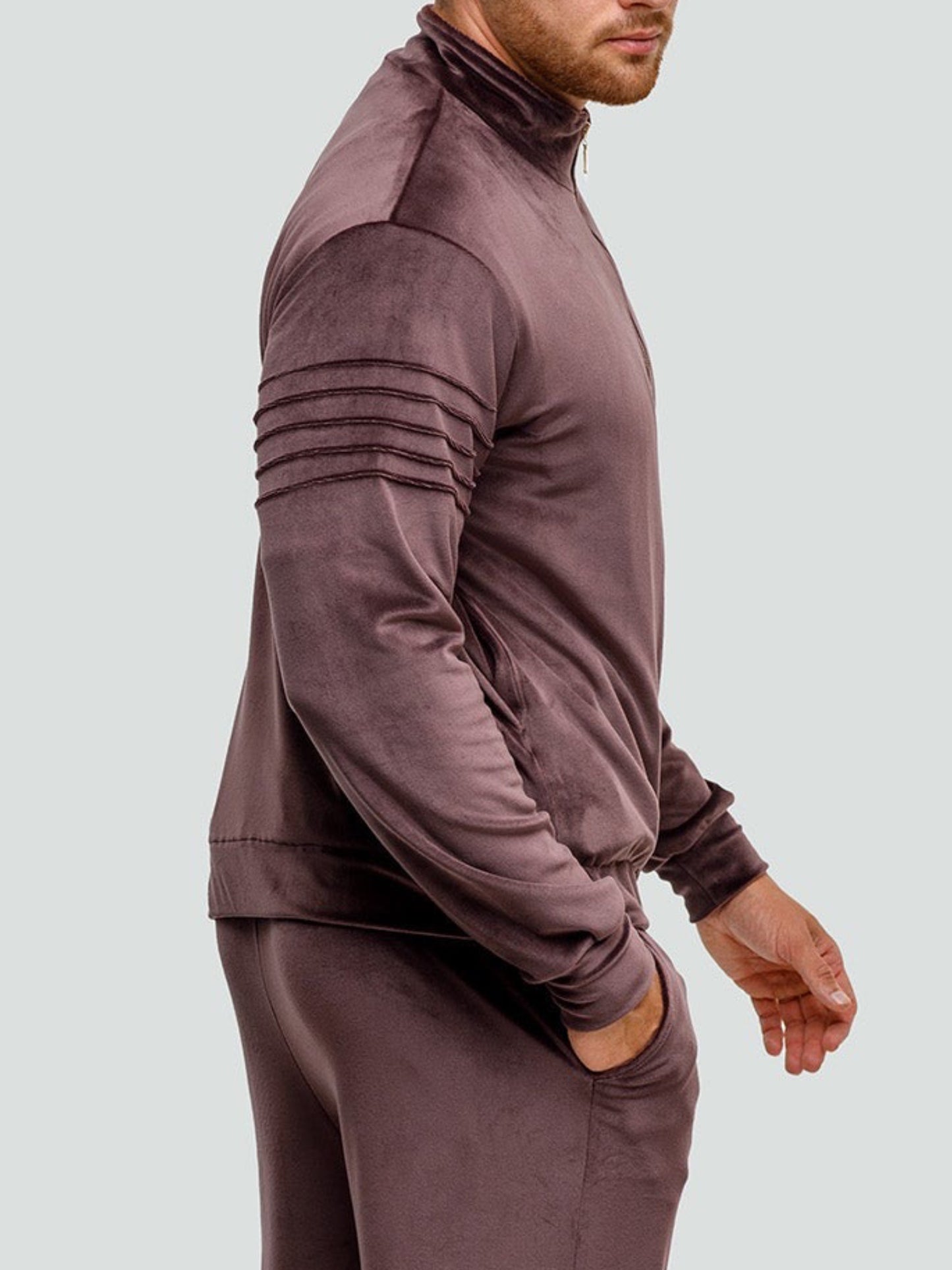 Velour tracksuit for men "Soft Chocolate"