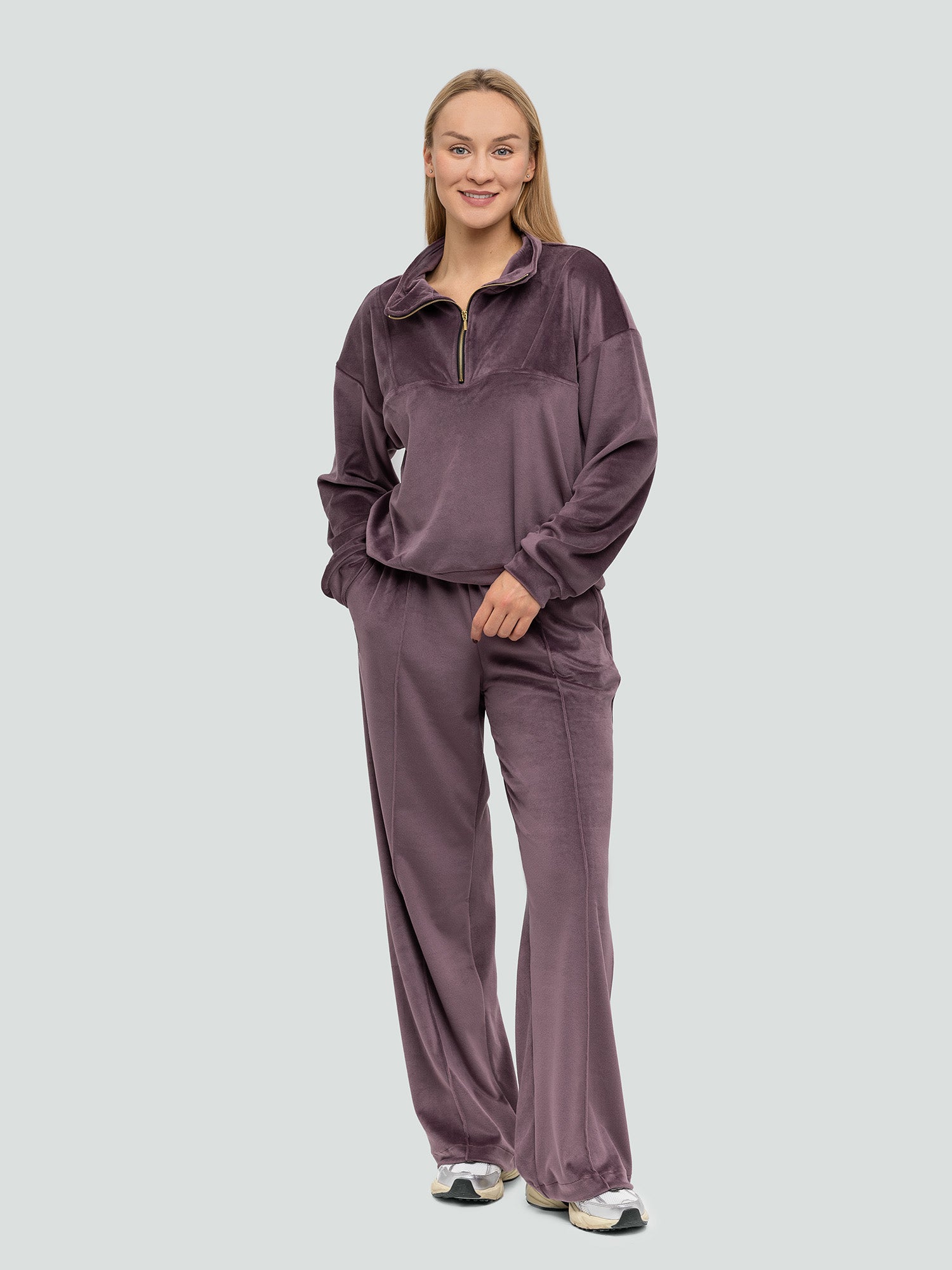 Velour Tracksuit for women "Soft Shine Dark Ash Rose"