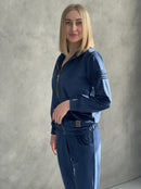 Velour tracksuit for women "Soft Ink Blue"