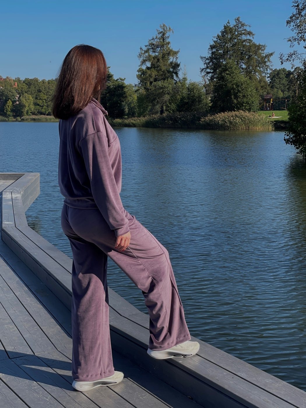 Velour Tracksuit for women "Soft Shine Dark Ash Rose"