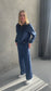 Velour tracksuit for women "Soft Shine Ink Blue"