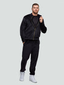 Velour tracksuit for men "Soft Black"