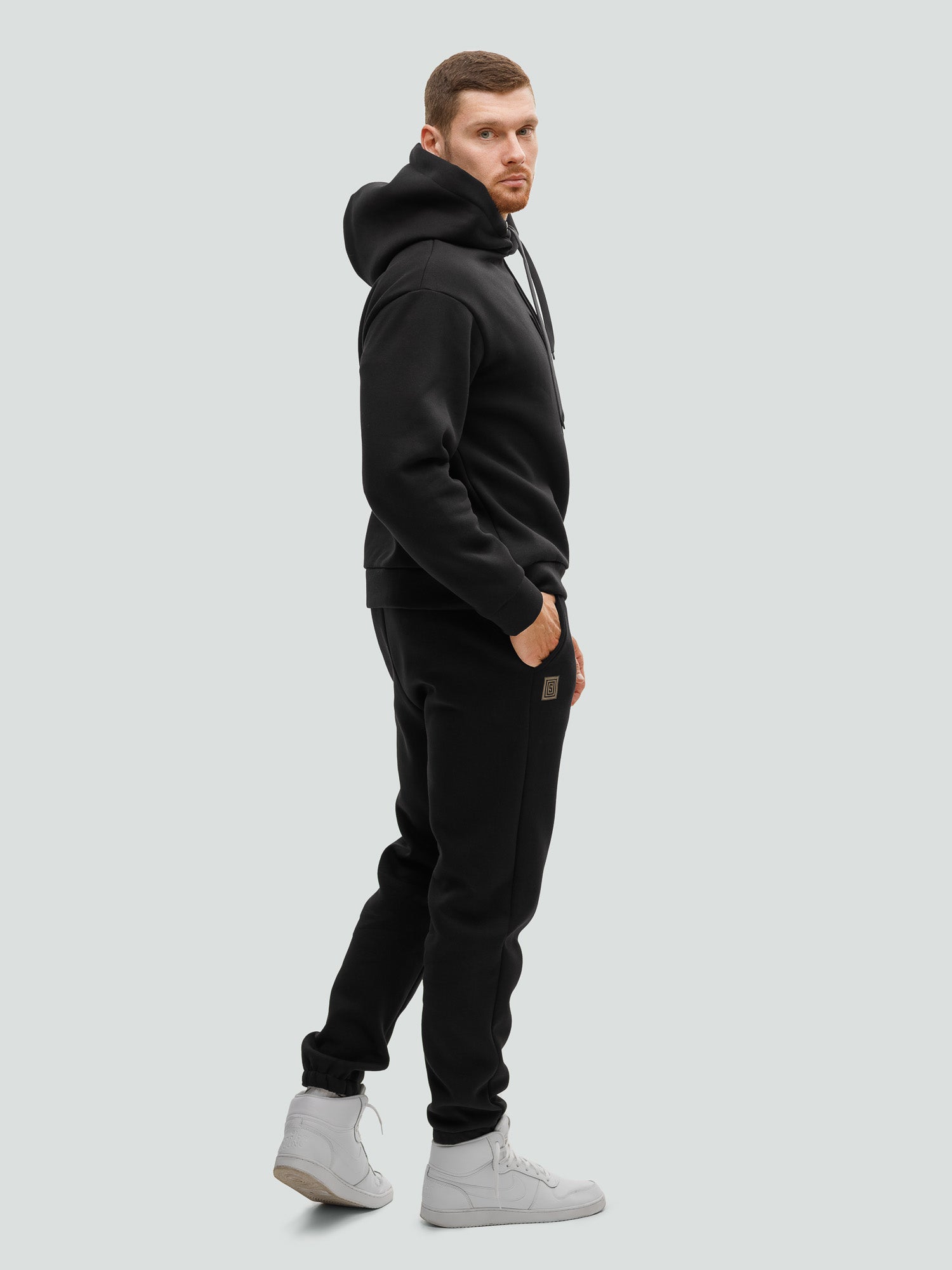 Black tracksuit for men " Comfort“ - Fleece - Lined