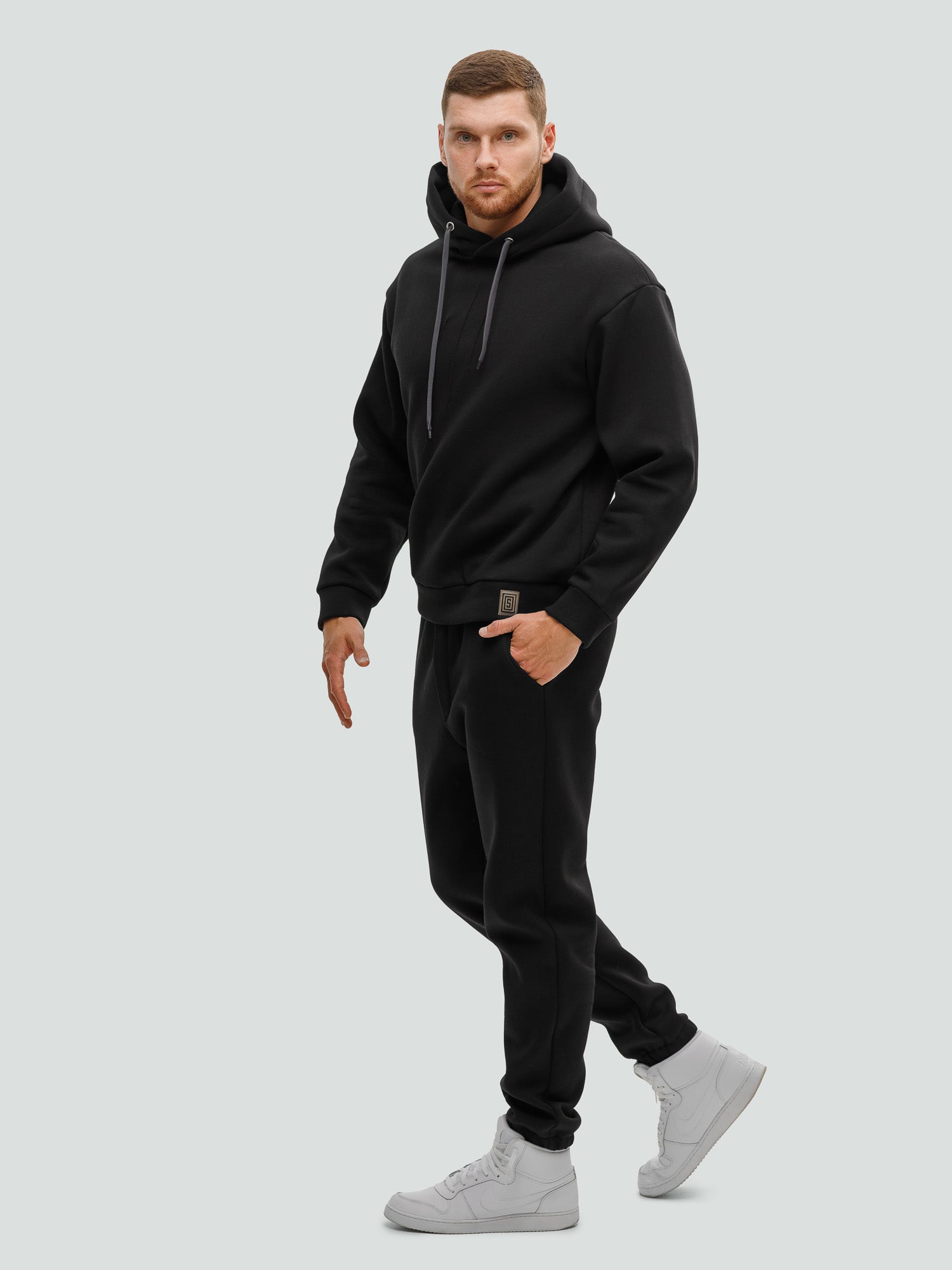 Black tracksuit for men " Comfort“ - Fleece - Lined