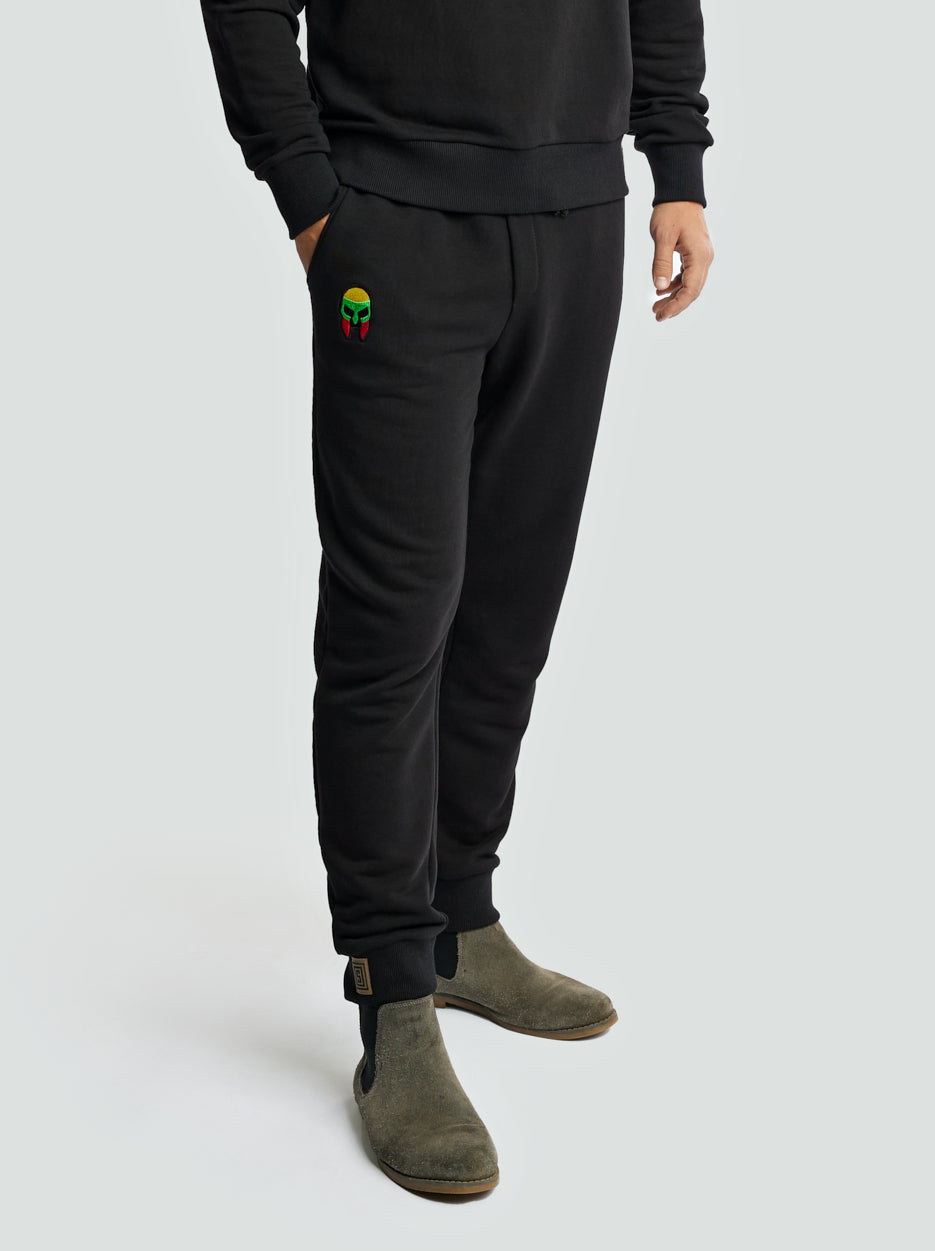 Black pants for men "Los Lituanos" with embroidered tricolor