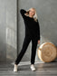 Juodas laisvalaikio kostiumėlis moterims "Losma" XL / Aukštas su užsegimu - Losmados