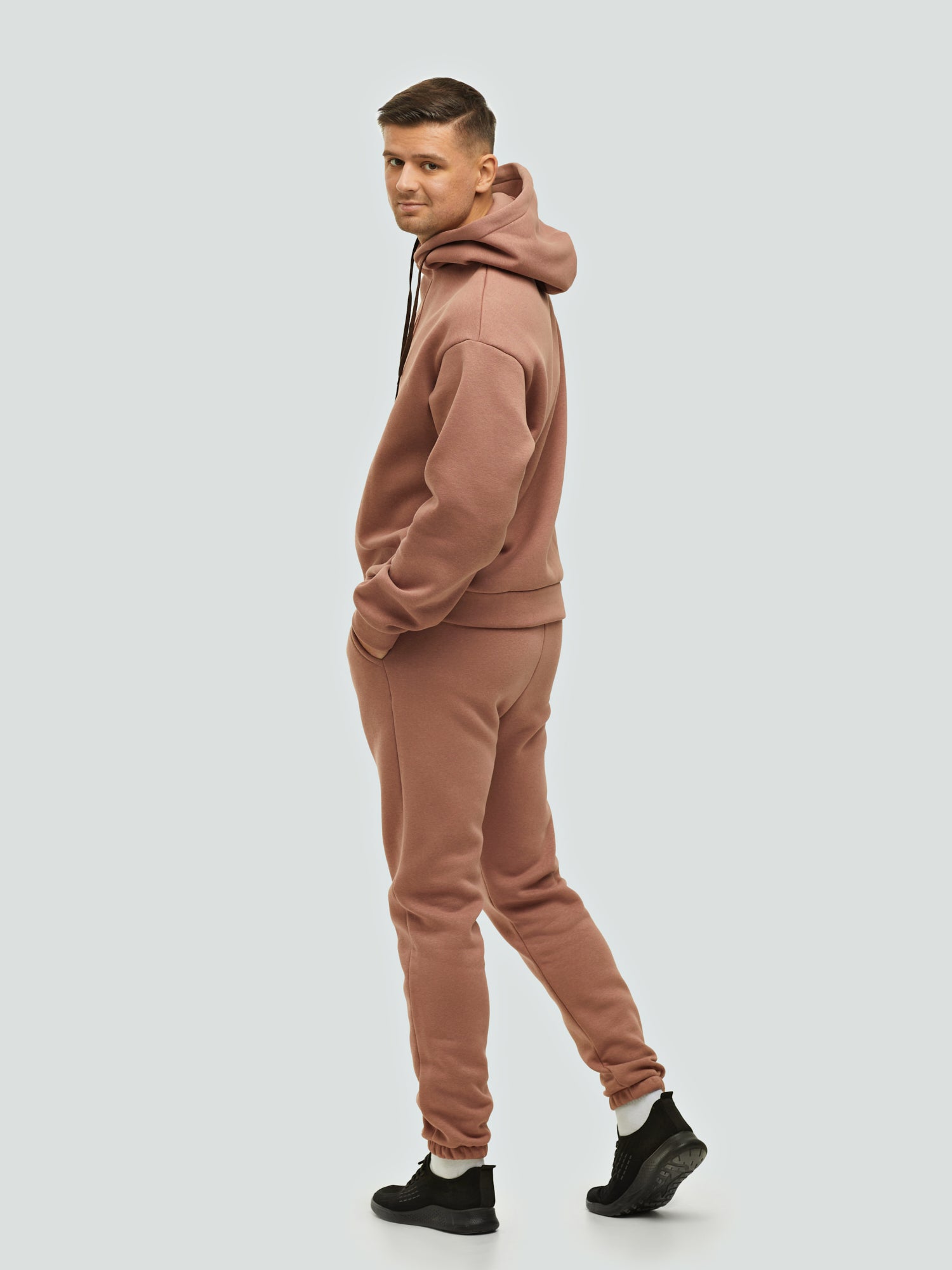 Brown tracksuit for men "Comfort“ - Fleece - Lined